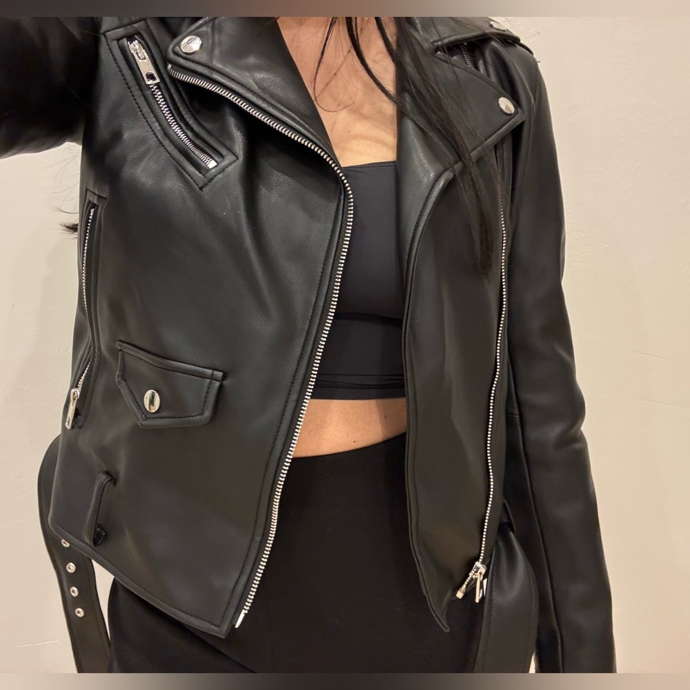 Zara Faux Leather Biker Jacket - image 1